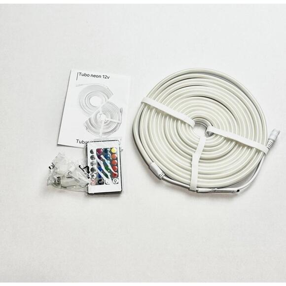 Tubo LED Strip Lights Neon 12vRGB White Silicone Waterproof 16 Colors Remote - Picture 7 of 8